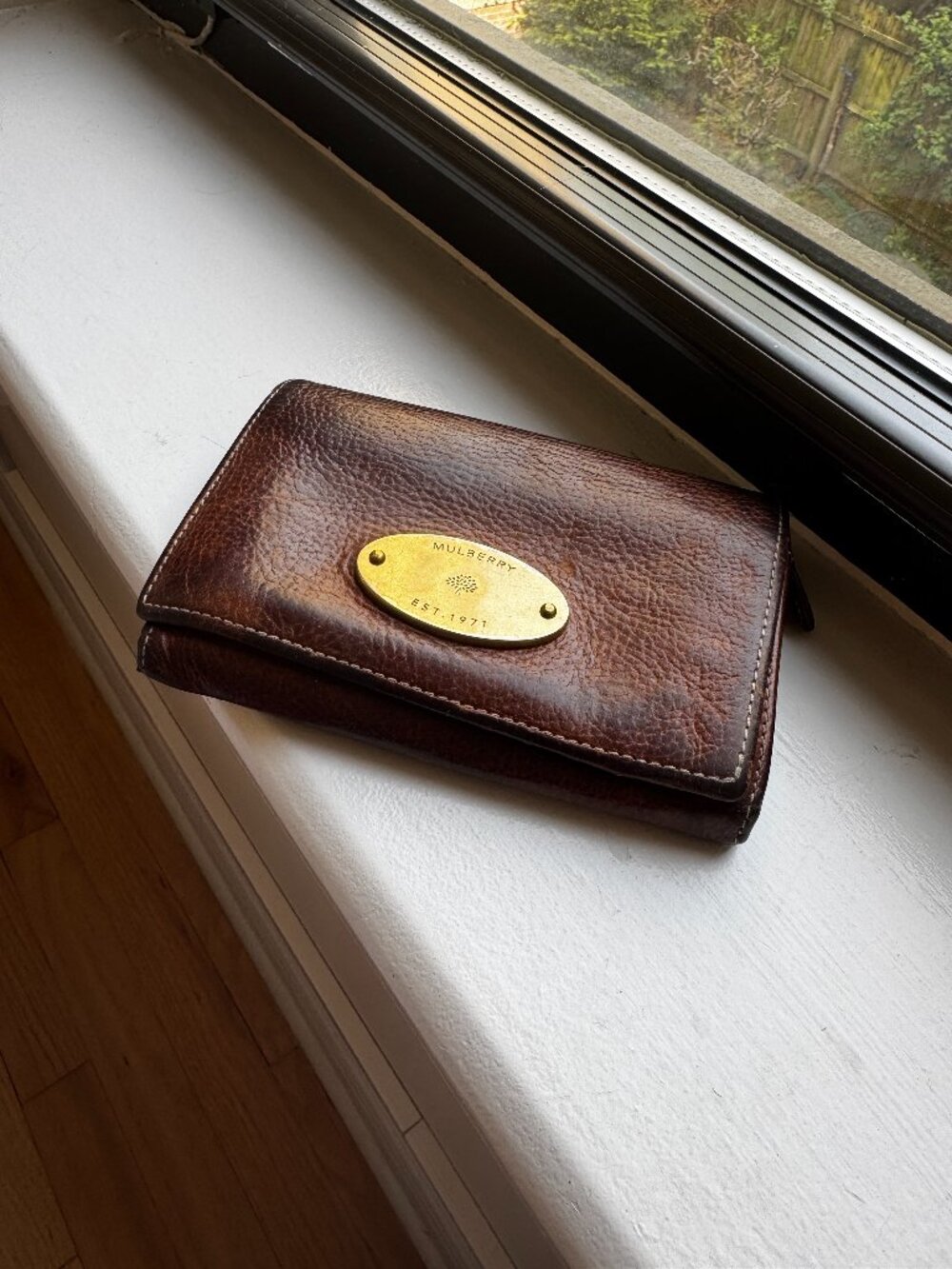 Mulberry Plaque Folded leather wallet